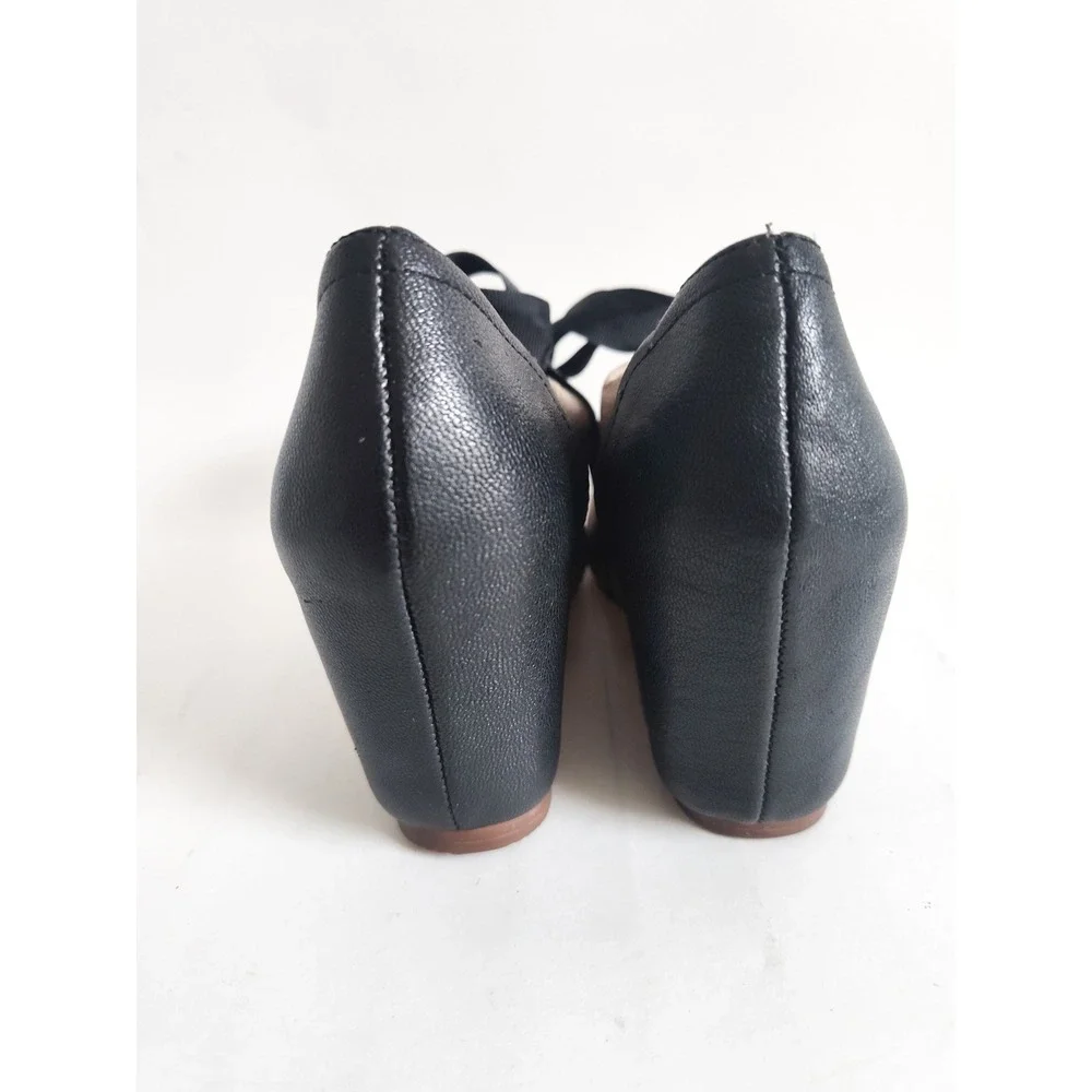 Vintage Jeffrey Campbell Wedge 6 Mary Jane ASO Lea Michelle Glee Leather Ynez